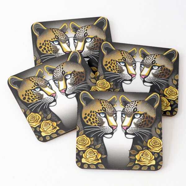 Item preview, Leopards and yellow roses  designed and sold by Roxburylane.