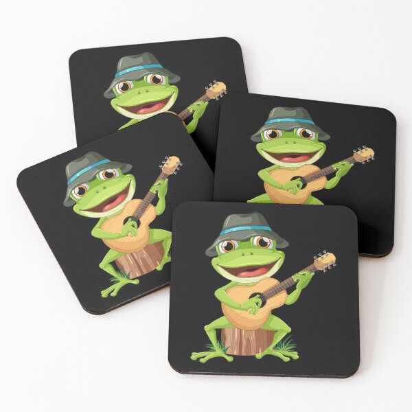 Item preview, Green frog playing guitar vector designed and sold by haneen30.