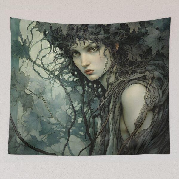 Item preview, Mysterious Vintage Dryad Girl 2 designed and sold by Art by Lilia.