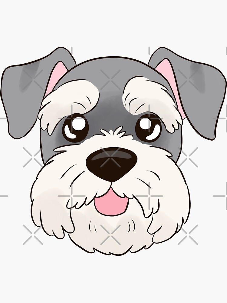 Cara de perro schnauzer miniatura de dibujos animados lindo Pegatina