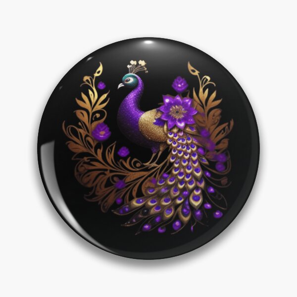 Item preview, Peacock purple gold crest  designed and sold by Roxburylane.