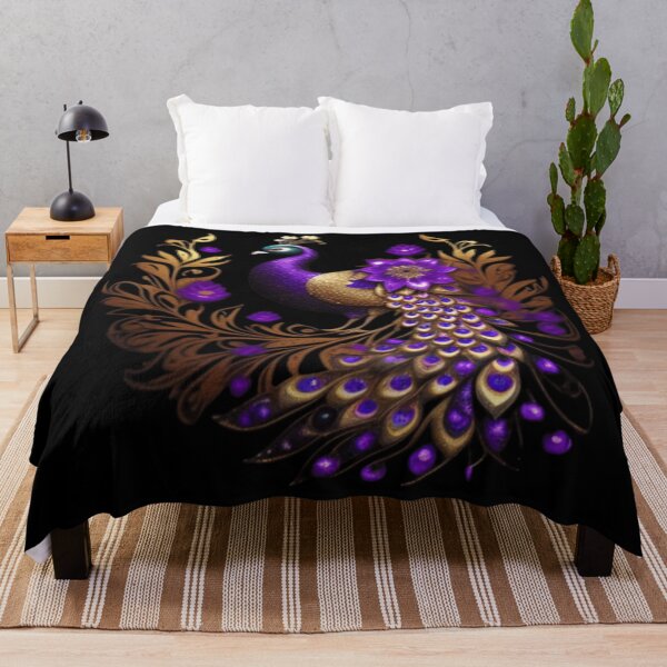 Item preview, Peacock purple gold crest designed and sold by Roxburylane.