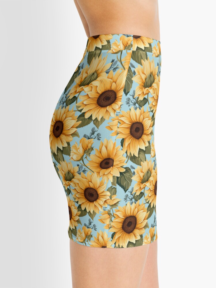Discover Sunflower Watercolor Seamless Mini Skirt