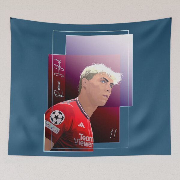 Item preview, Rasmus Hojlund Man Utd Square Background Transparrent Illustration designed and sold by VibesAndVision.