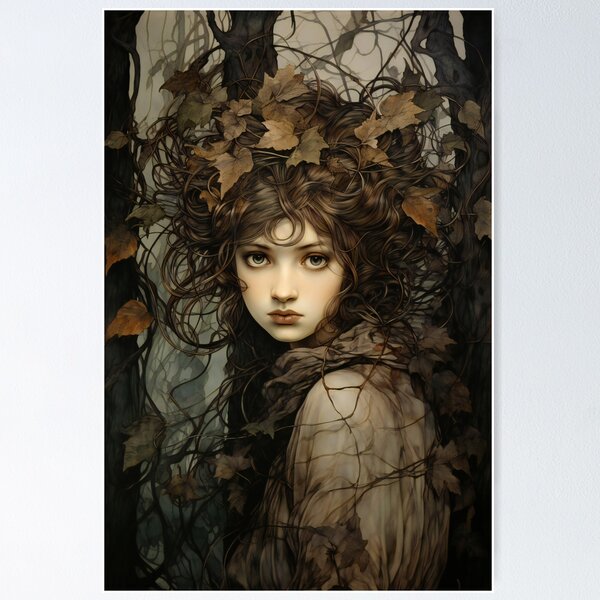 Aperçu de l'œuvre Mystérieuse Dryade Vintage Fille 3 créée et vendue par Art by Lilia.