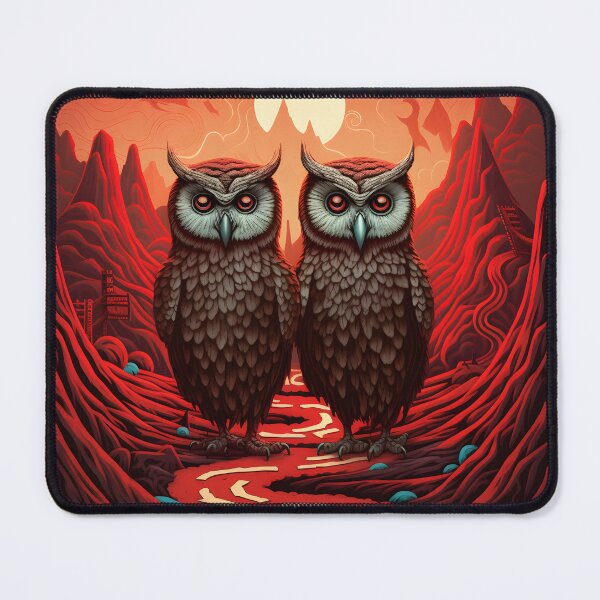 Item preview, Owls couple on the mountains designed and sold by AngelinaBezm.