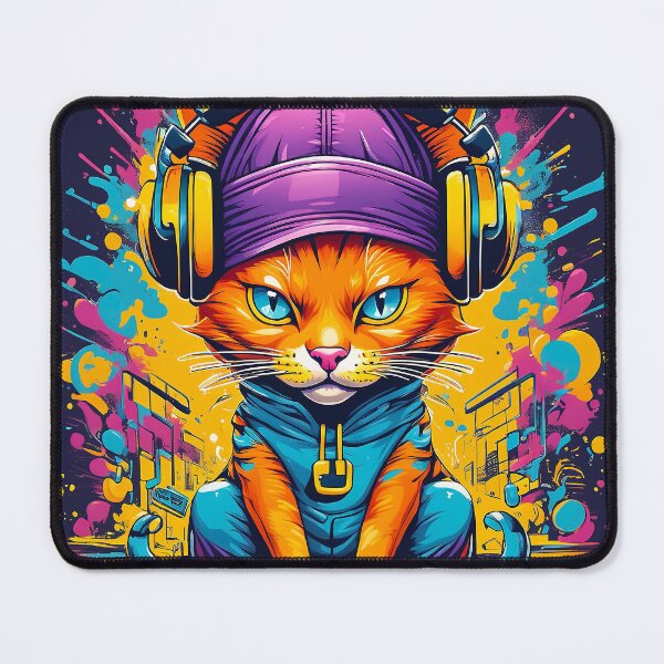 Item preview, Handsome orange cat dj wearing headphones. designed and sold by jojokrap-2023.