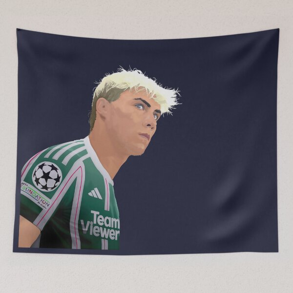 Item preview, Rasmus Hojlund Man Utd and Denmark Player Illustration Portrait Transparrent designed and sold by VibesAndVision.