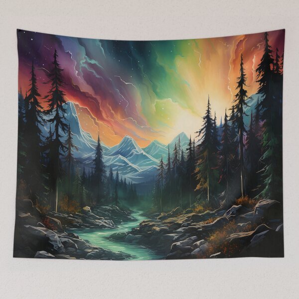 Item preview, Aurora borealis light landscape designed and sold by Art by Lilia.