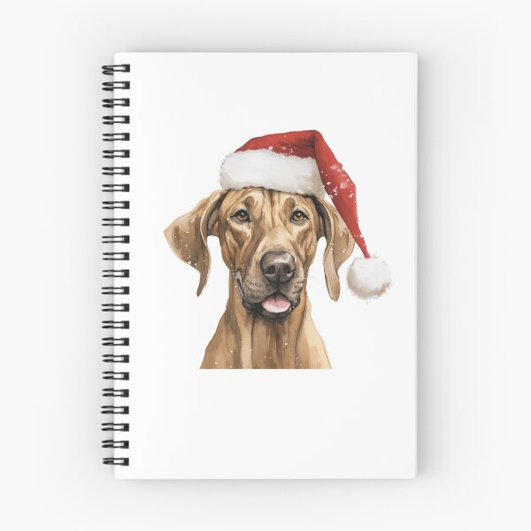 Item preview, rhodesian ridgeback with Santa hat designed and sold by CreativeDecorCo.