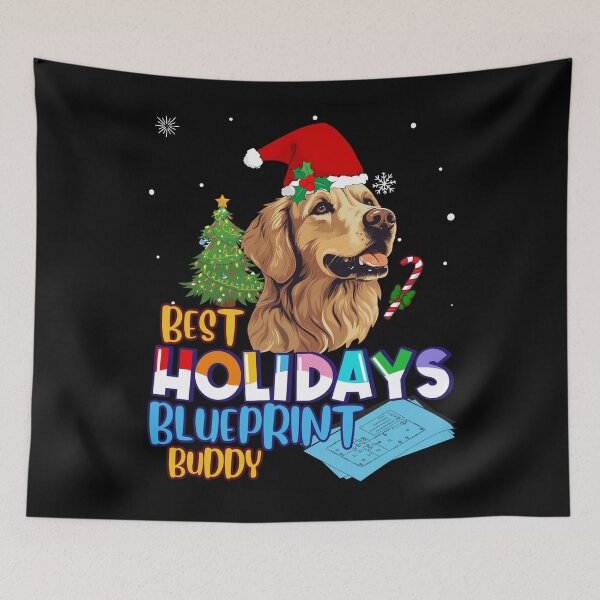 Item preview, Golden Retriever Architect's Best Holiday Blueprint Buddy designed and sold by BunBuntheDog-.
