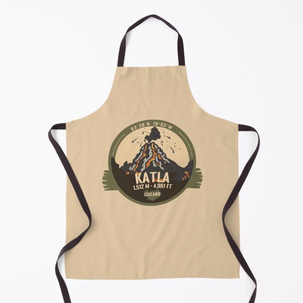 Item preview, Katla Volcano Iceland Volcanic Eruption Retro Badge designed and sold by mountainfad.