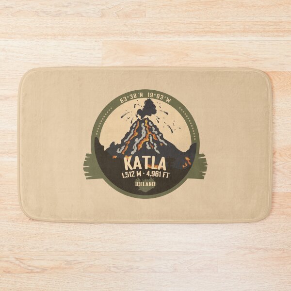Item preview, Katla Volcano Iceland Volcanic Eruption Retro Badge designed and sold by mountainfad.