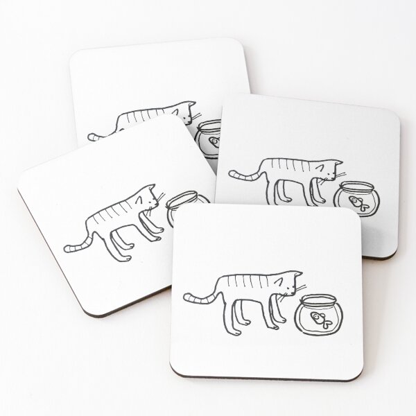 Item preview, Cat & fish designed and sold by KrystaTShirts.