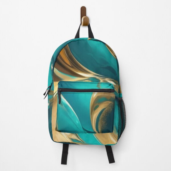 Item preview, Teal and Gold Fluid Painting designed and sold by KirstenStar.