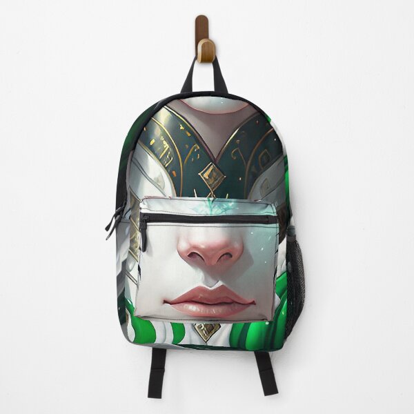 Item preview, Portrait woman in green as a snow tiger, Tigress designed and sold by depthsofthemind.