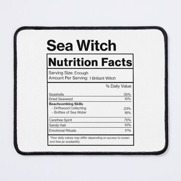 Item preview, Funny Sea Witch Nutrition Facts designed and sold by Sophie Earl.