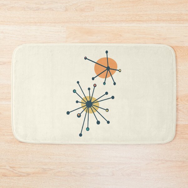 Item preview, Retro Mid Century Atomic Starburst Cream, Dark Teal designed and sold by trdstudio.