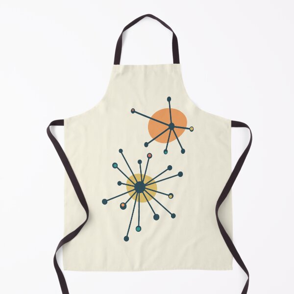 Item preview, Retro Mid Century Atomic Starburst Cream, Dark Teal designed and sold by trdstudio.