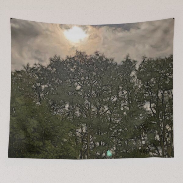 Item preview, Harvest Moon Over Trees designed and sold by bloomingvine.