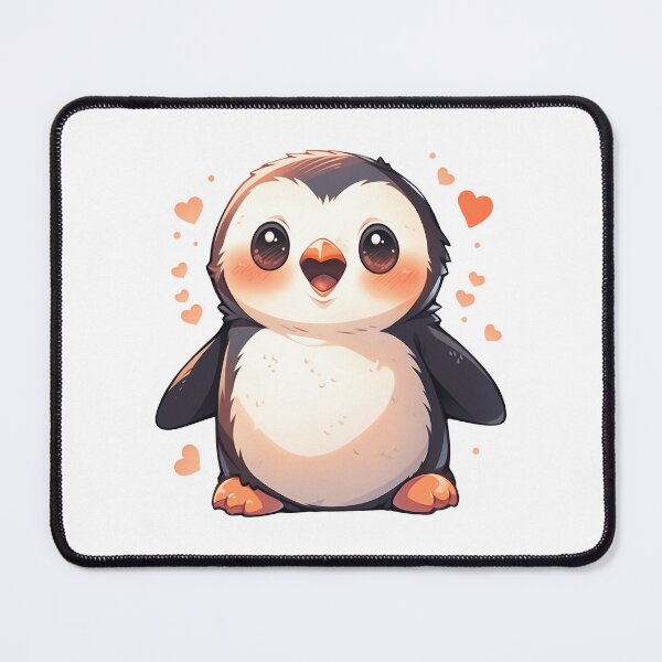 Item preview, Cute Kawaii Penguin with Hearts designed and sold by CozyKawaiiArt.