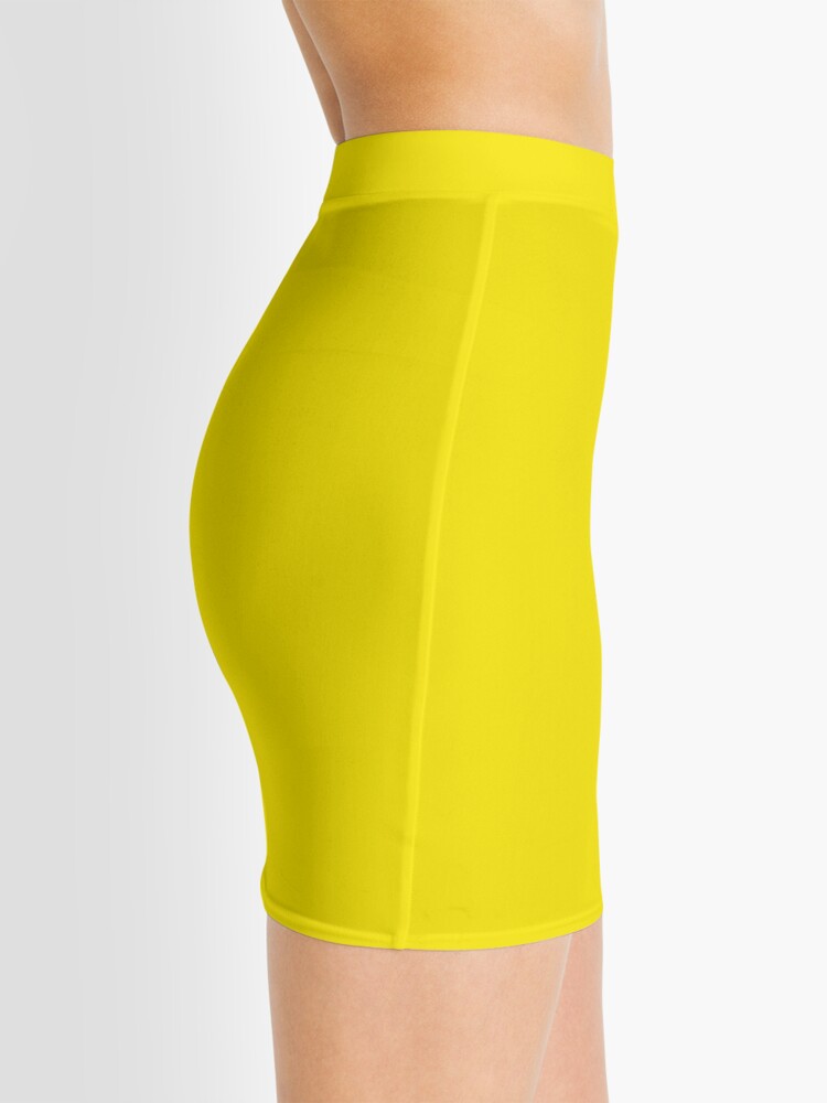 Thumbnail 2 of 4, Mini Skirt, Bright Yellow Color designed and sold by Claudiocmb.