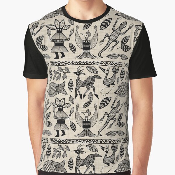 African Senufo Korhogo Tribal Ethnic Art Graphic T-Shirt