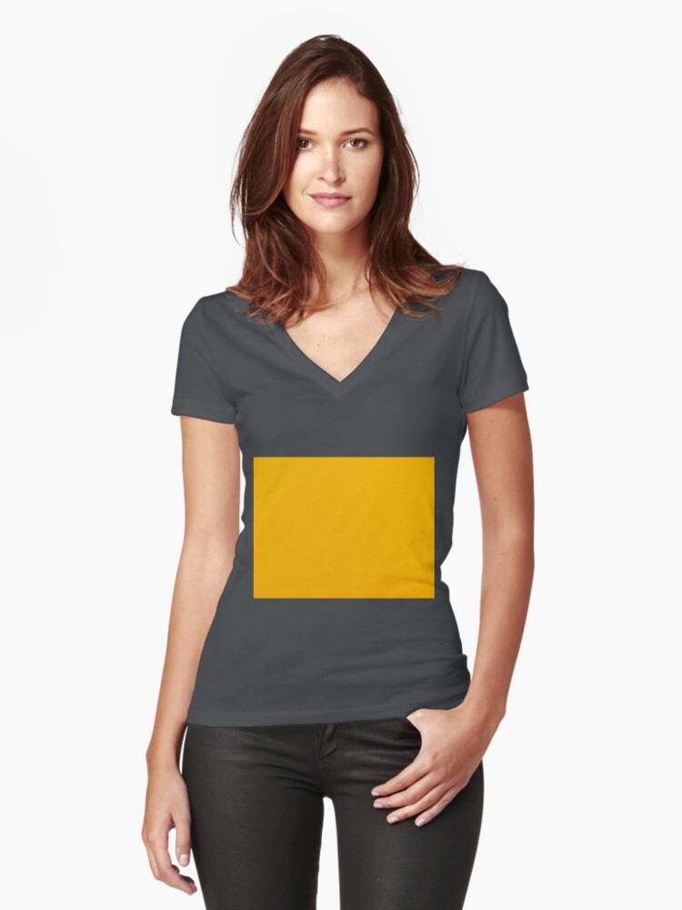Thumbnail 1 of 3, Fitted V-Neck T-Shirt, Mustard Yellow Color designed and sold by Claudiocmb.
