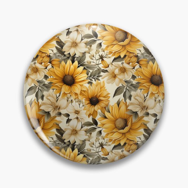 Aperçu de l'œuvre Yellow sunflowers, spring floral watercolor pattern créée et vendue par paulcreative.