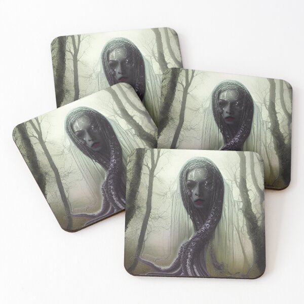 Item preview, Dark portrait of a woman with tentacles for hair, Dark Medusa designed and sold by depthsofthemind.