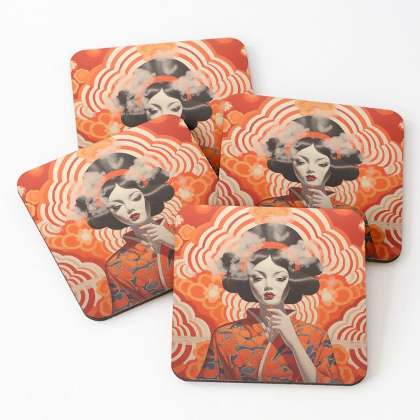 Item preview, Japanese Smoking Girl 3 Orange designed and sold by Meeheemaha.