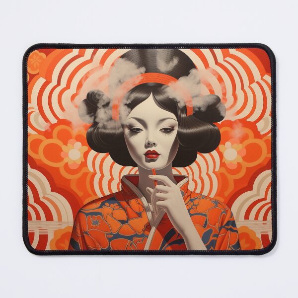 Item preview, Japanese Smoking Girl 3 Orange designed and sold by Meeheemaha.