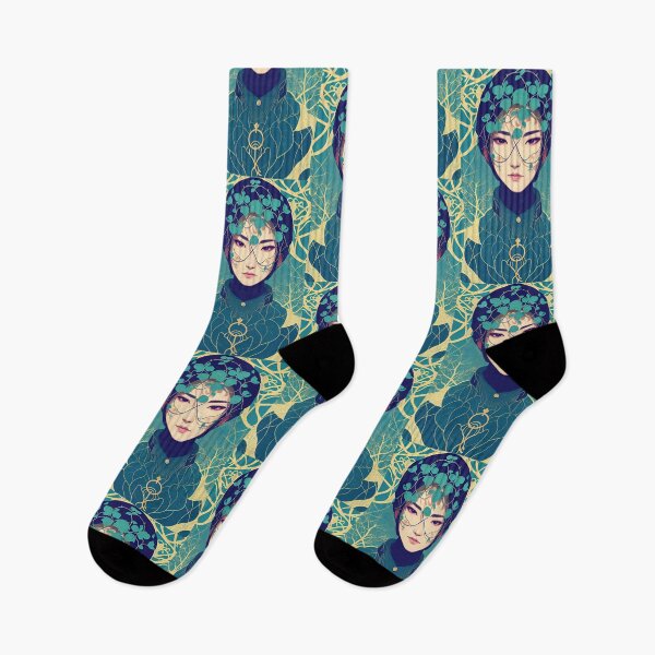 Item preview, Stylized portrait of a woman covered in ivy designed and sold by depthsofthemind.