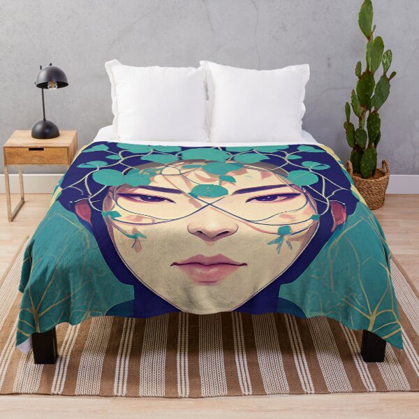 Item preview, Stylized portrait of a woman covered in ivy designed and sold by depthsofthemind.