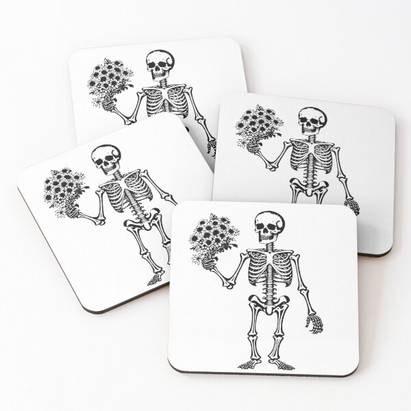 Item preview, skeleton holding flowers designed and sold by Okizz.