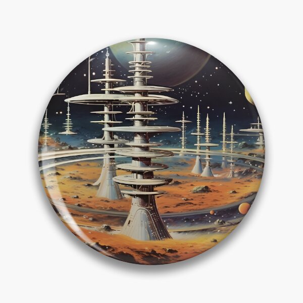Item preview, Futuristic Cosmic Landscape with Alien Buildings and Space Sky with Shining Stars designed and sold by Je-we.