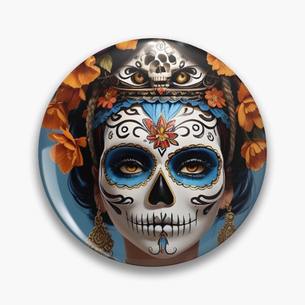Item preview, Catrina's Bouquet: Floral Skull Art designed and sold by Ceemko's Vintage Corner.