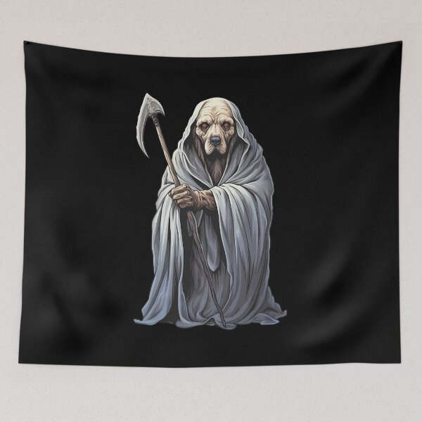 Item preview, Halloween Grim Reaper Dog: Canine of the Shadows designed and sold by hamishby.