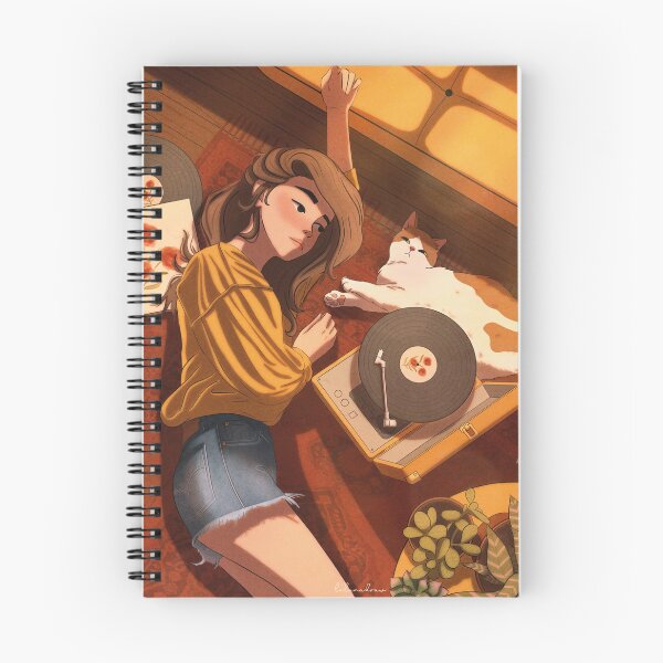 Item preview, Girl and Cat Music Time designed and sold by lalunadraw1.