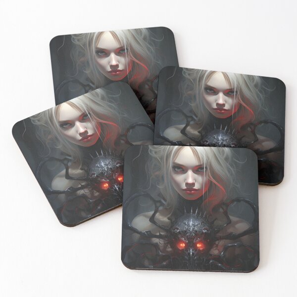 Item preview, The evil dark beauty has fiery eyes in the style of gothic futurism designed and sold by AI-Only Creations.