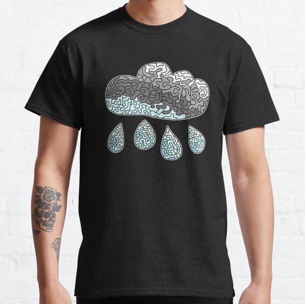 Vista previa del artículo con la obra «Nube gris con gotas de lluvia», diseñado y vendido por notsweettea.