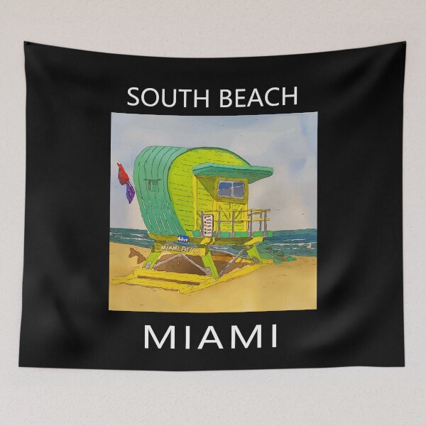 Item preview, South Beach Lifeguard Tower in Miami Florida - Welshdesigns designed and sold by welshdesigns.