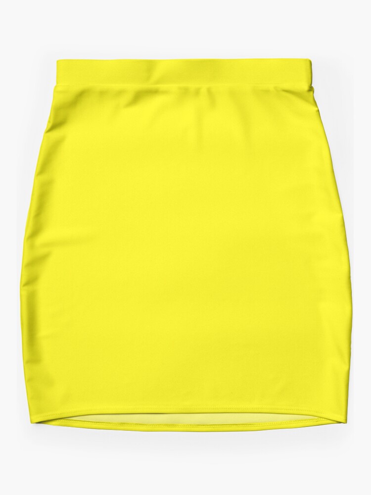 Thumbnail 3 of 4, Mini Skirt, Solid Lemon Color designed and sold by Claudiocmb.