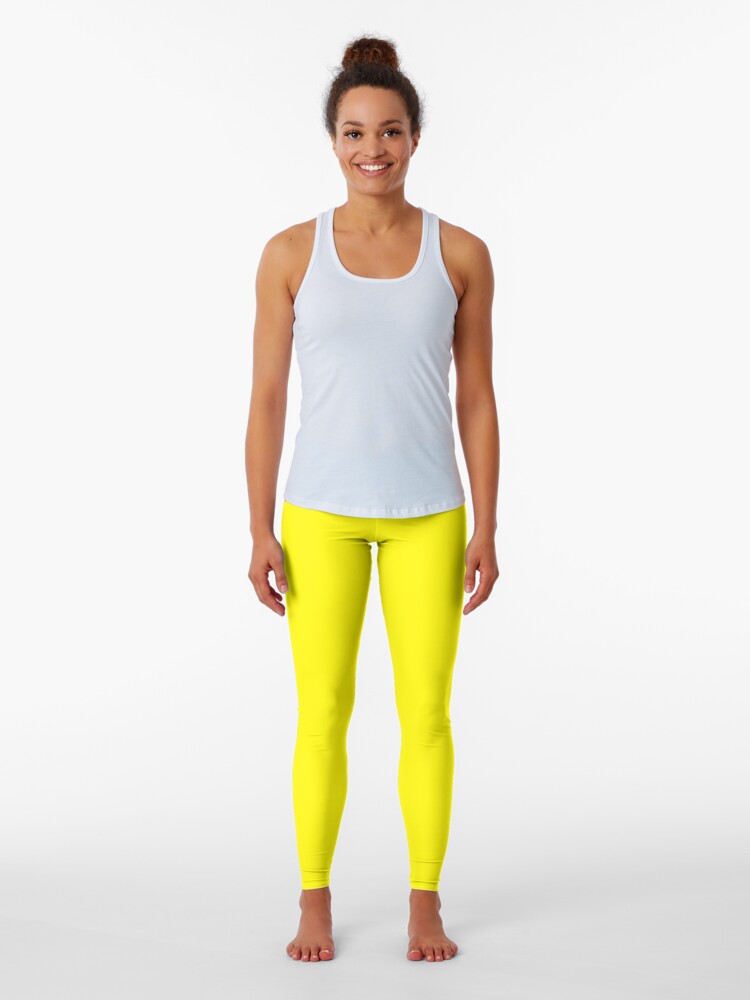 Thumbnail 1 of 5, Leggings, Solid Lemon Color designed and sold by Claudiocmb.