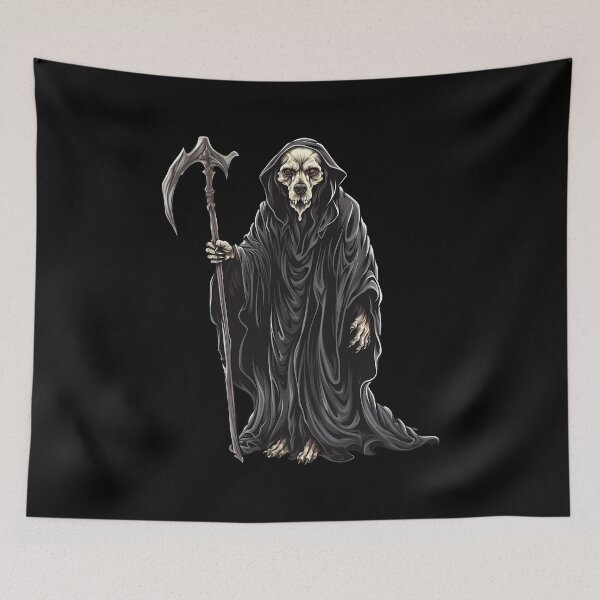 Item preview, Halloween Grim Reaper Dog: Canine of the Shadows designed and sold by hamishby.