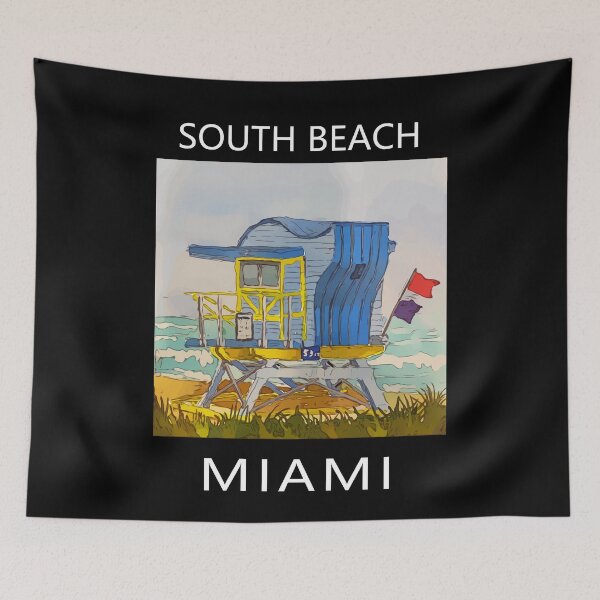 Item preview, South Beach Lifeguard Tower in Miami Florida - Welshdesigns designed and sold by welshdesigns.