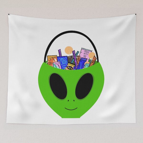 Item preview, alien head halloween candy bucket designed and sold by DanaScully0709.