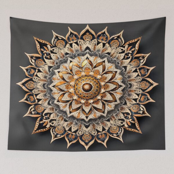 Item preview, Radiant Sun Mandala in Ochre designed and sold by Dshoppin.