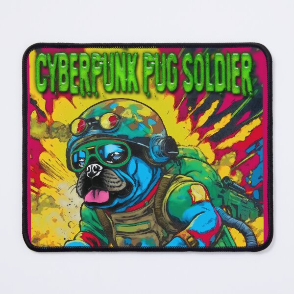 Item preview, Pug Cyberpunk Soldier 13 designed and sold by RedBluffTraders.