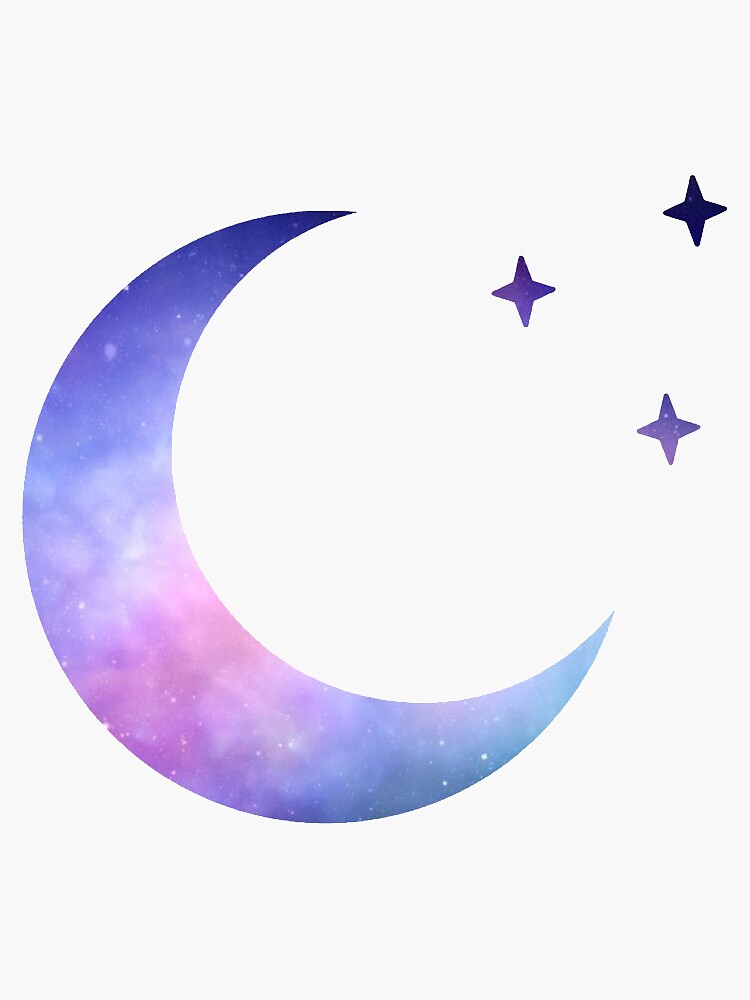 "galaxy moon and stars" Sticker for Sale by anna s. designs Redbubble